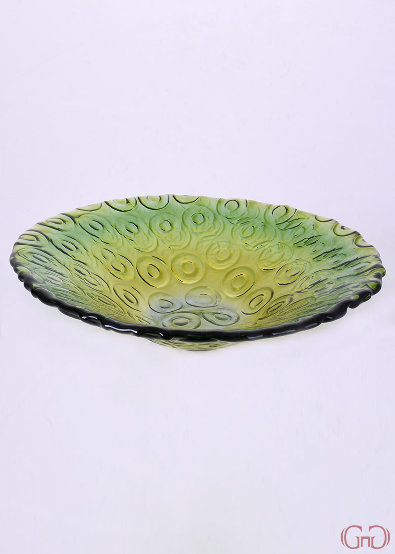 centerpiece-circles-conic-bowl-32CM-green-yellow-decoration