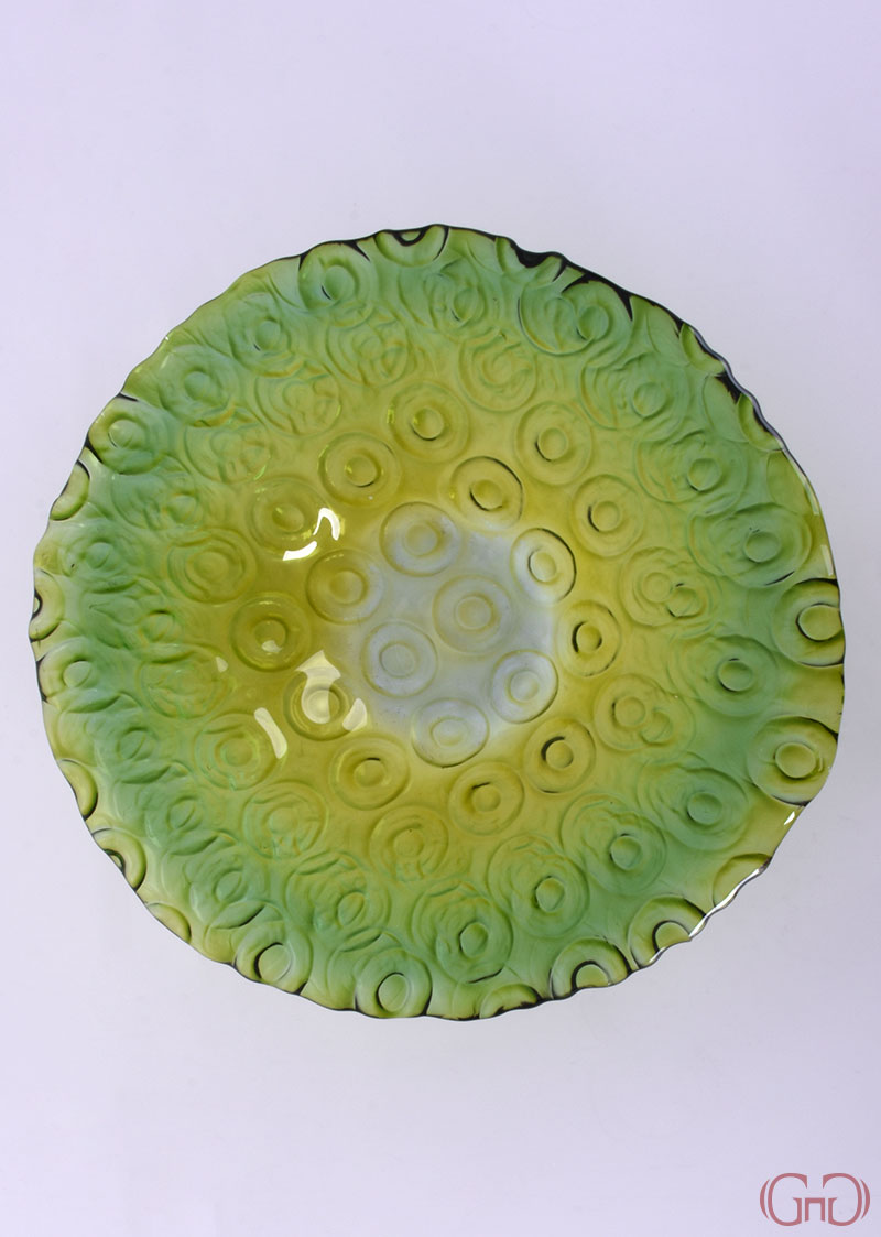 centerpiece-circles-conic-bowl-32CM-green-yellow-decoration