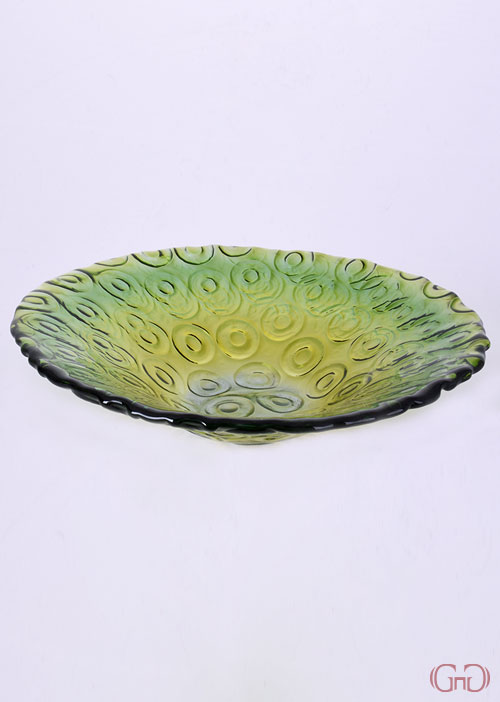 centerpiece-circles-conic-bowl-32CM-green-yellow-decoration