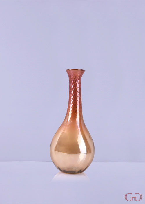 vase-glass-round-twist-30CM-amber-burned-top